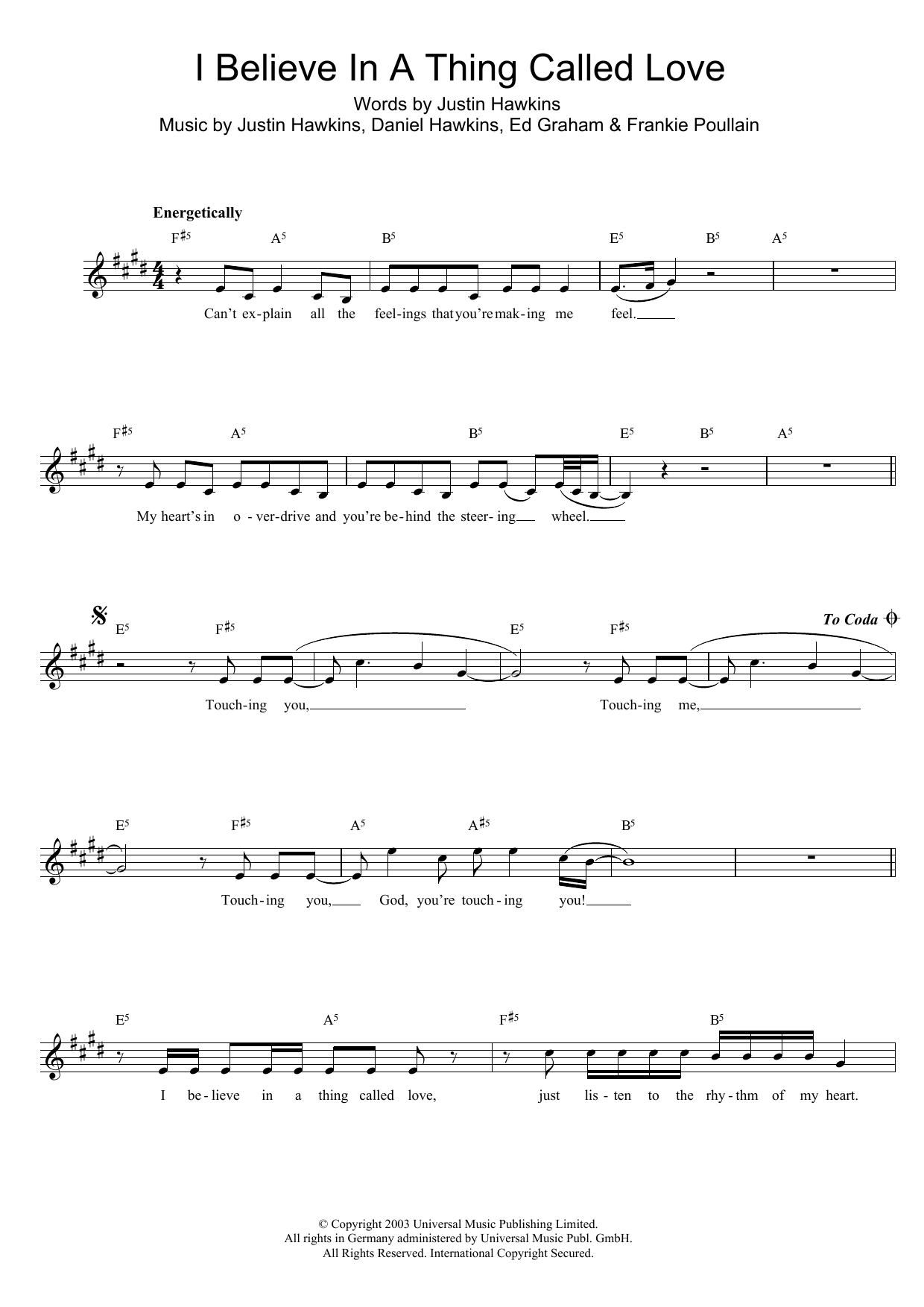 Produktbild zu: I Believe In A Thing Called Love