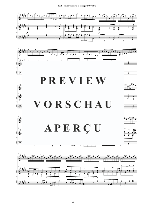 Produktgalerie: Seite 7 von 11 Violin Konzert E-Dur BWV 1042, , Violine und Klavier