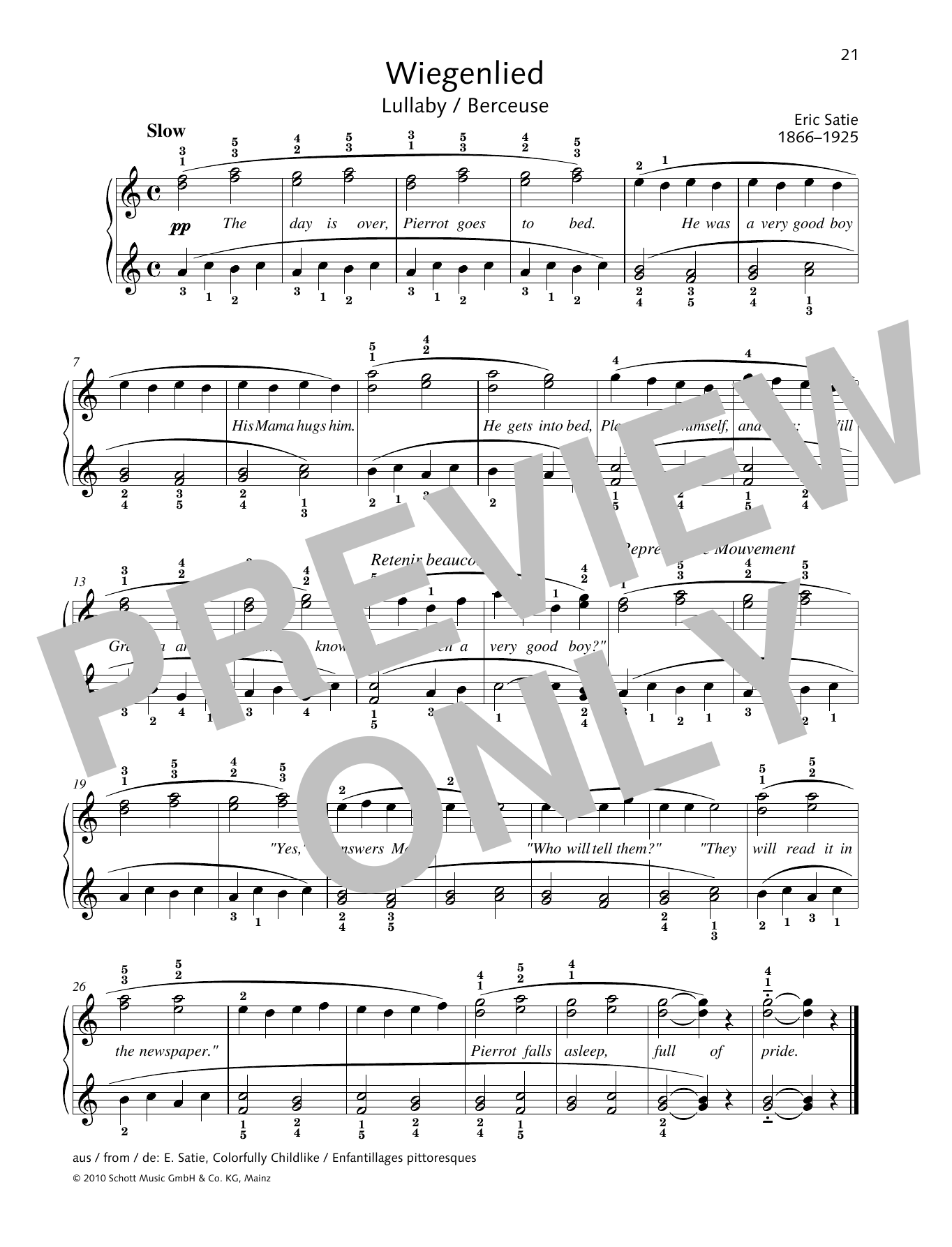 Product gallery: Page 1 of 1 Lullaby, Erik Satie