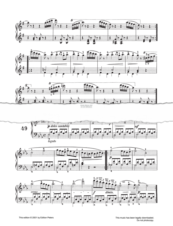 Produktgalerie: Seite 1 von 1 Moderato Op. 139 No. 49, Carl Czerny, Klavier