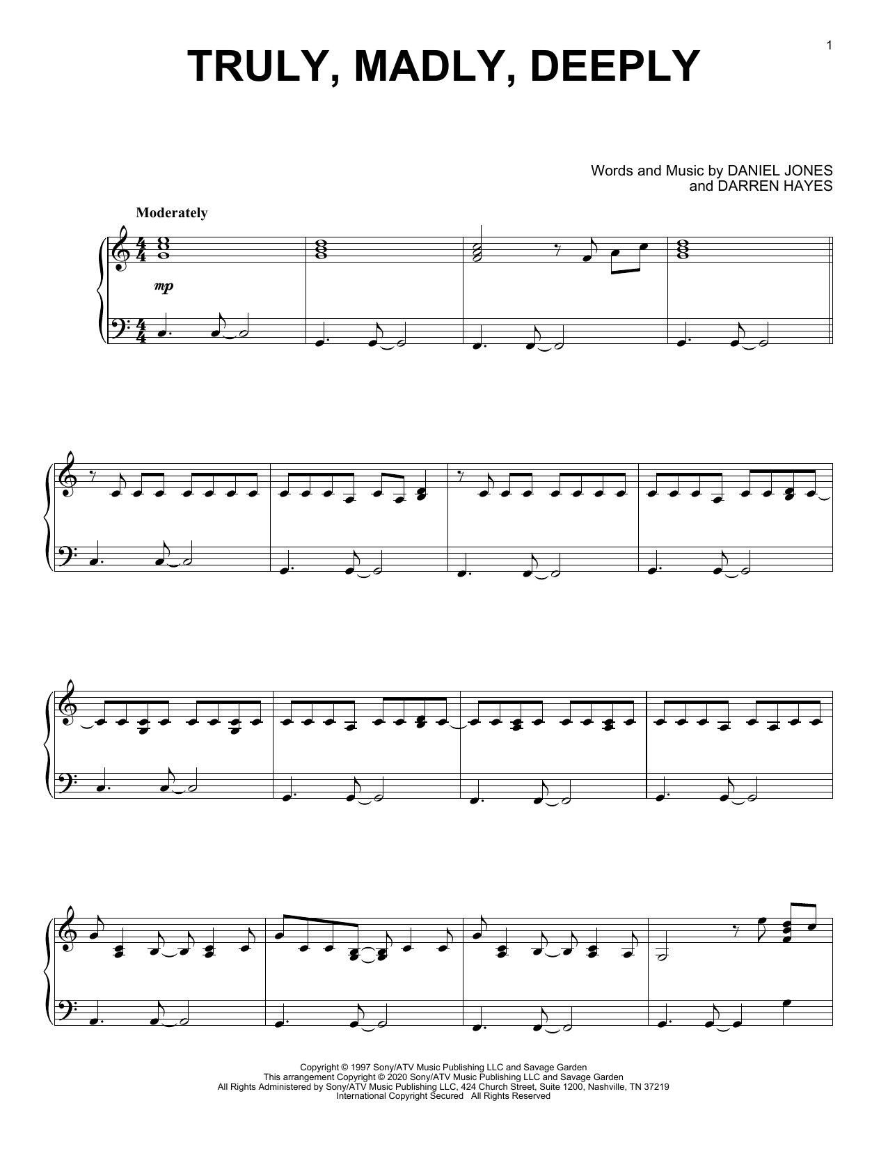 Product gallery: Page 1 of 1 Truly, Madly, Deeply, Savage Garden