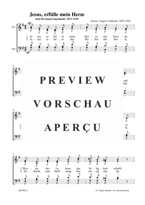 gallery: Jesus, erfülle mein Herze, , (Gemischter Chor)