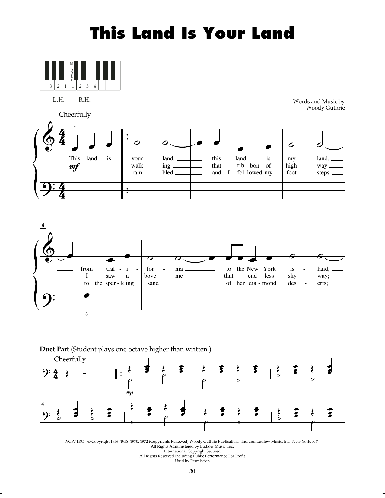 Produktgalerie: Seite 1 von 1 This Land Is Your Land, Woody Guthrie, Klavier