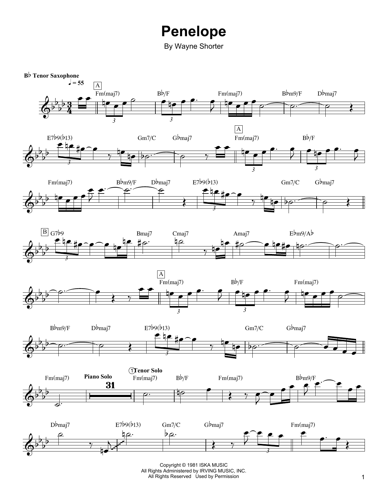 Product gallery: Page 1 of 1 Penelope, Wayne Shorter