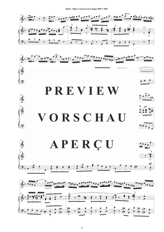 Produktgalerie: Seite 7 von 11 Oboen Konzert in F-Dur BWV 1053, , Oboe und Klavier