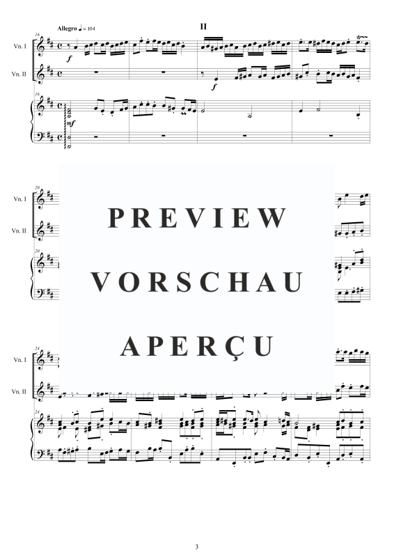 Produktgalerie: Seite 4 von 11 Trio Sonata No.3 in D-Dur Op.1, , 2 Violinen und Cembalo