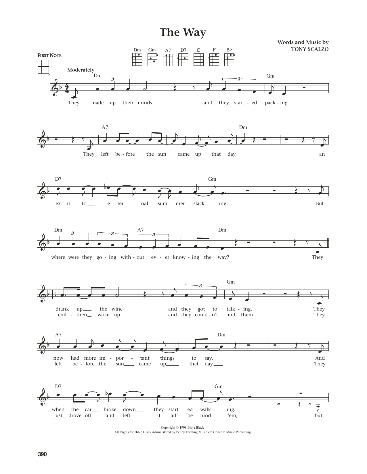 Product gallery: Page 1 of 1 The Way (from The Daily Ukulele) (arr. Jim Beloff), Fastball