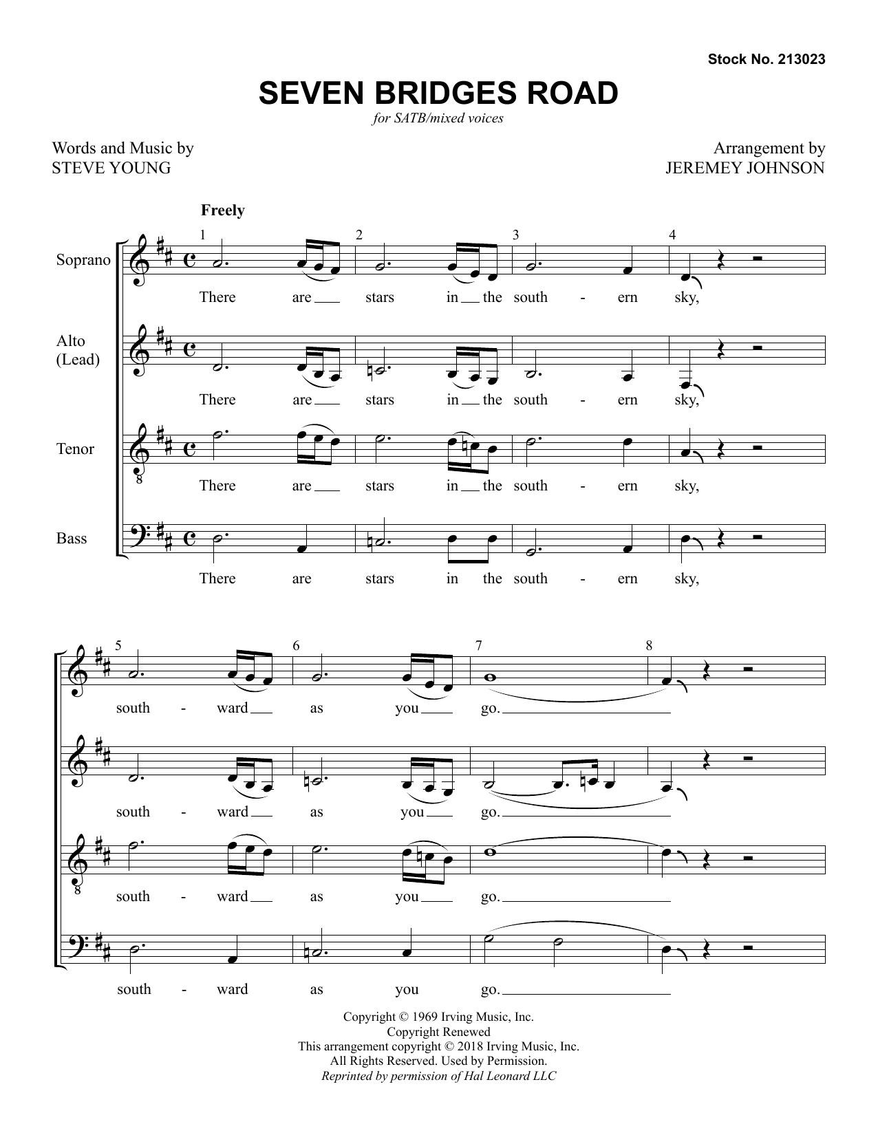 Produktbild zu: Seven Bridges Road (arr. Jeremey Johnson)