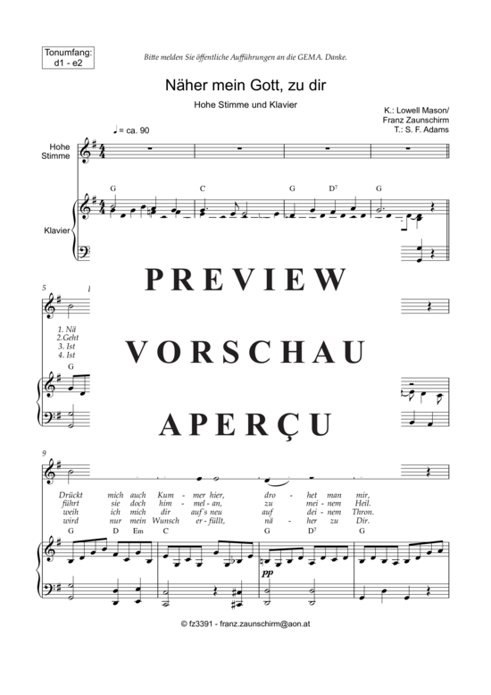 Product gallery: Page 2 of 6 Näher mein Gott zu dir , , High Voice and Piano