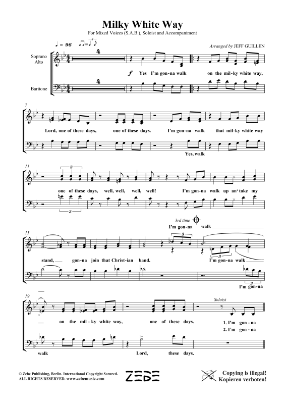 Produktgalerie: Seite 1 von 9 Milky White Way, , Gemischter Chor SAB, Sopran Solo und Klavier