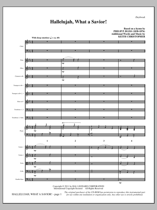Produktbild zu: Hallelujah, What A Savior! - Full Score