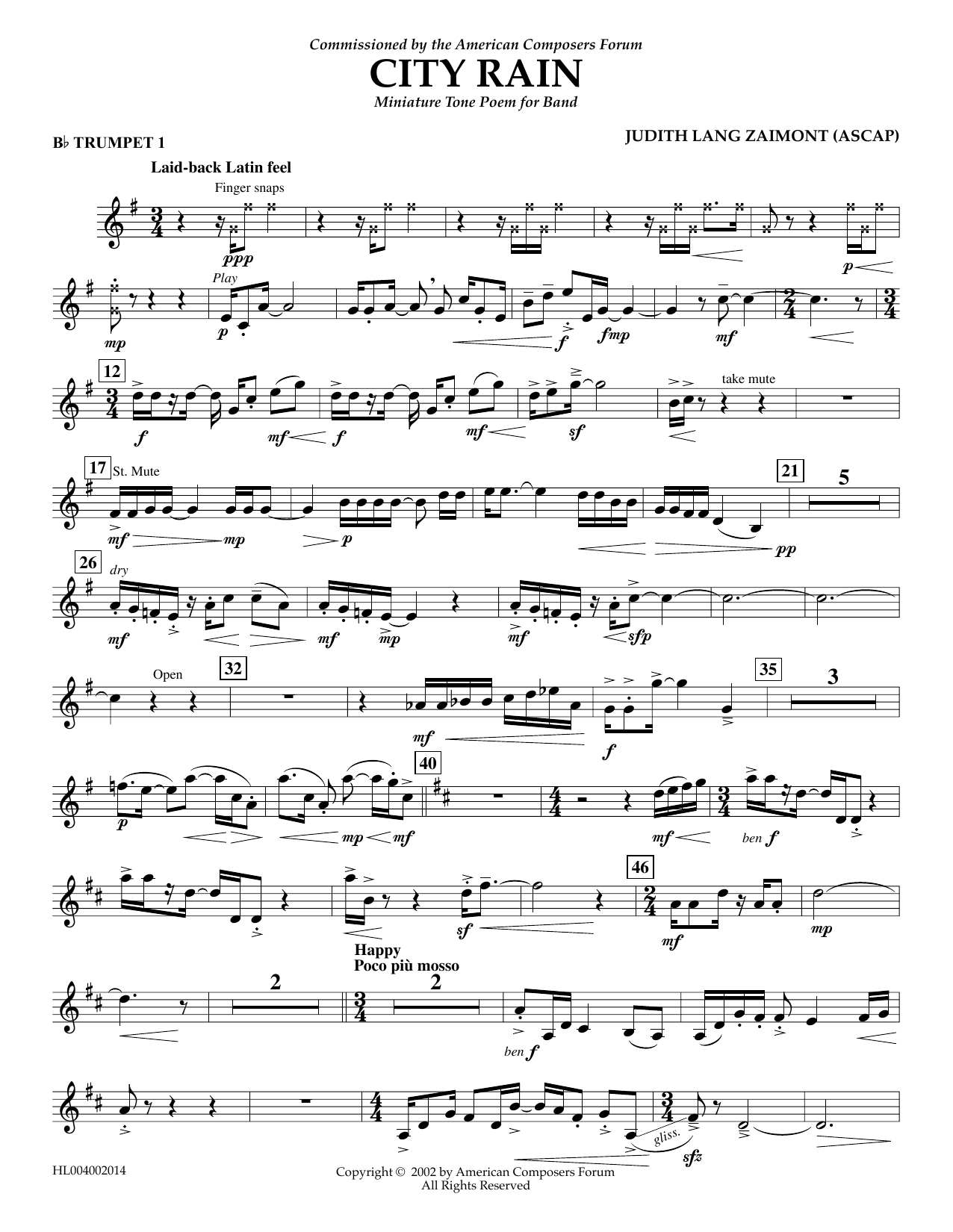 Produktbild zu: City Rain - Bb Trumpet 1