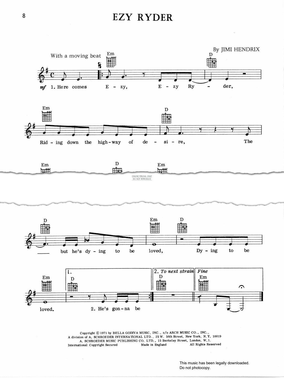 Produktgalerie: Seite 1 von 1 Ezy Ryder, Jimi Hendrix, Gesang, Gitarre