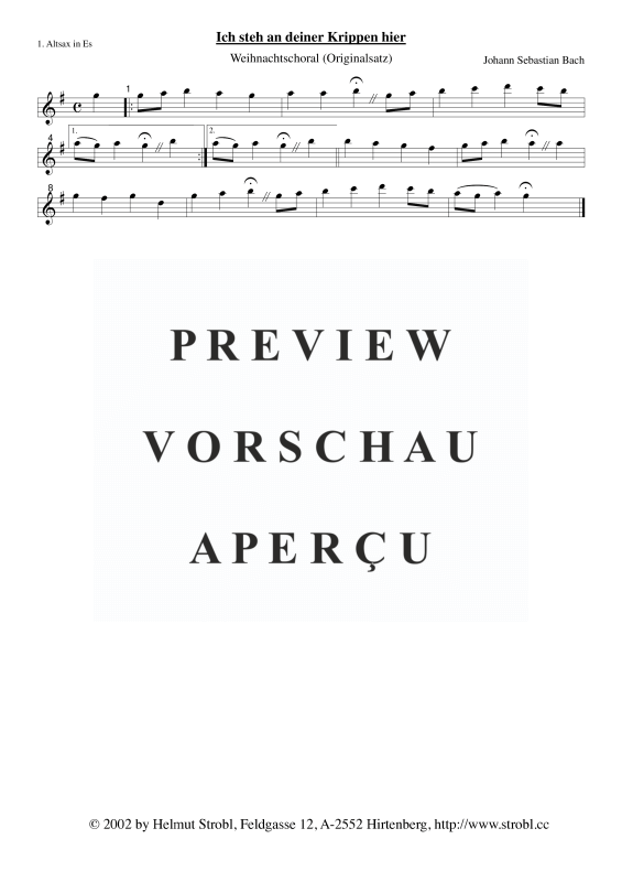 gallery: Ich steh an deiner Krippen hier, , Saxophonquintett AATTB