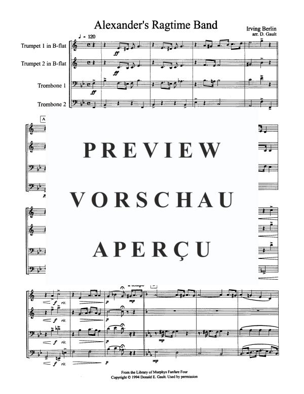 Produktgalerie: Seite 3 von 11 Alexander's Ragtime Band, , Blechbläserquartett