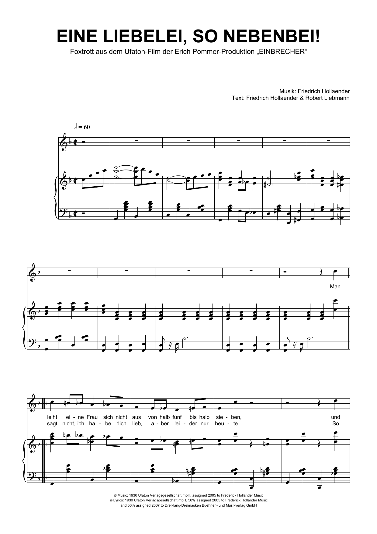 Produktgalerie: Seite 1 von 1 Eine Liebelei, So Nebenbei!, Friedrich Hollaender, Gesang, Klavier