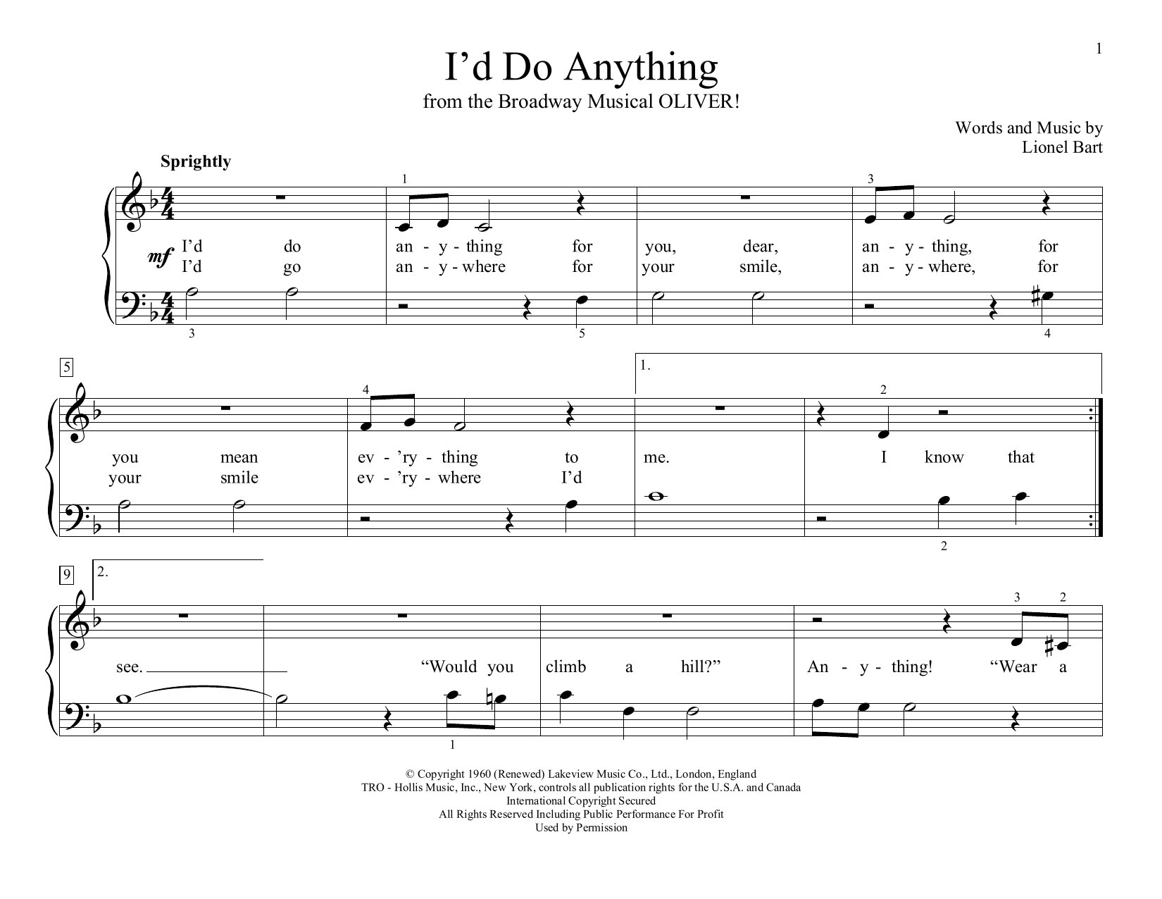 Produktbild zu: I'd Do Anything (from Oliver!) (arr. Christopher Hussey)