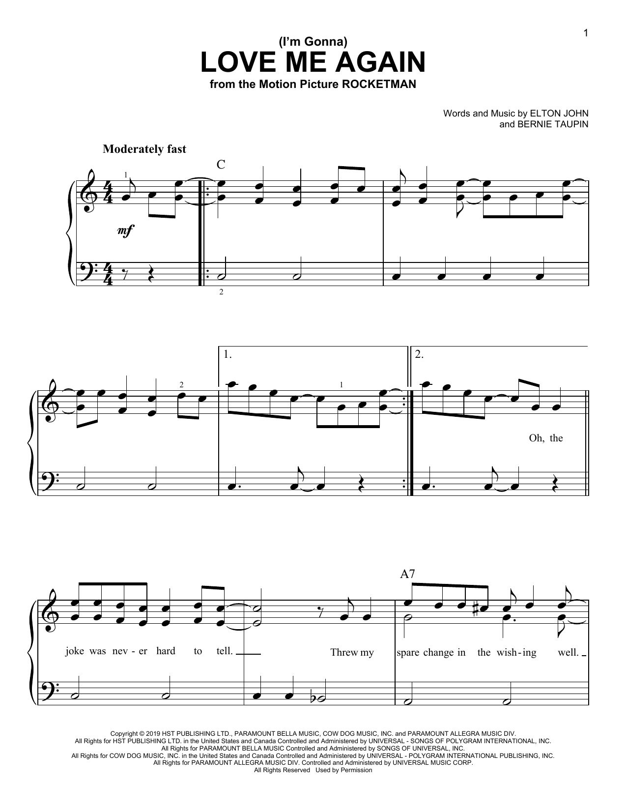Product picture to: (I'm Gonna) Love Me Again (from Rocketman)