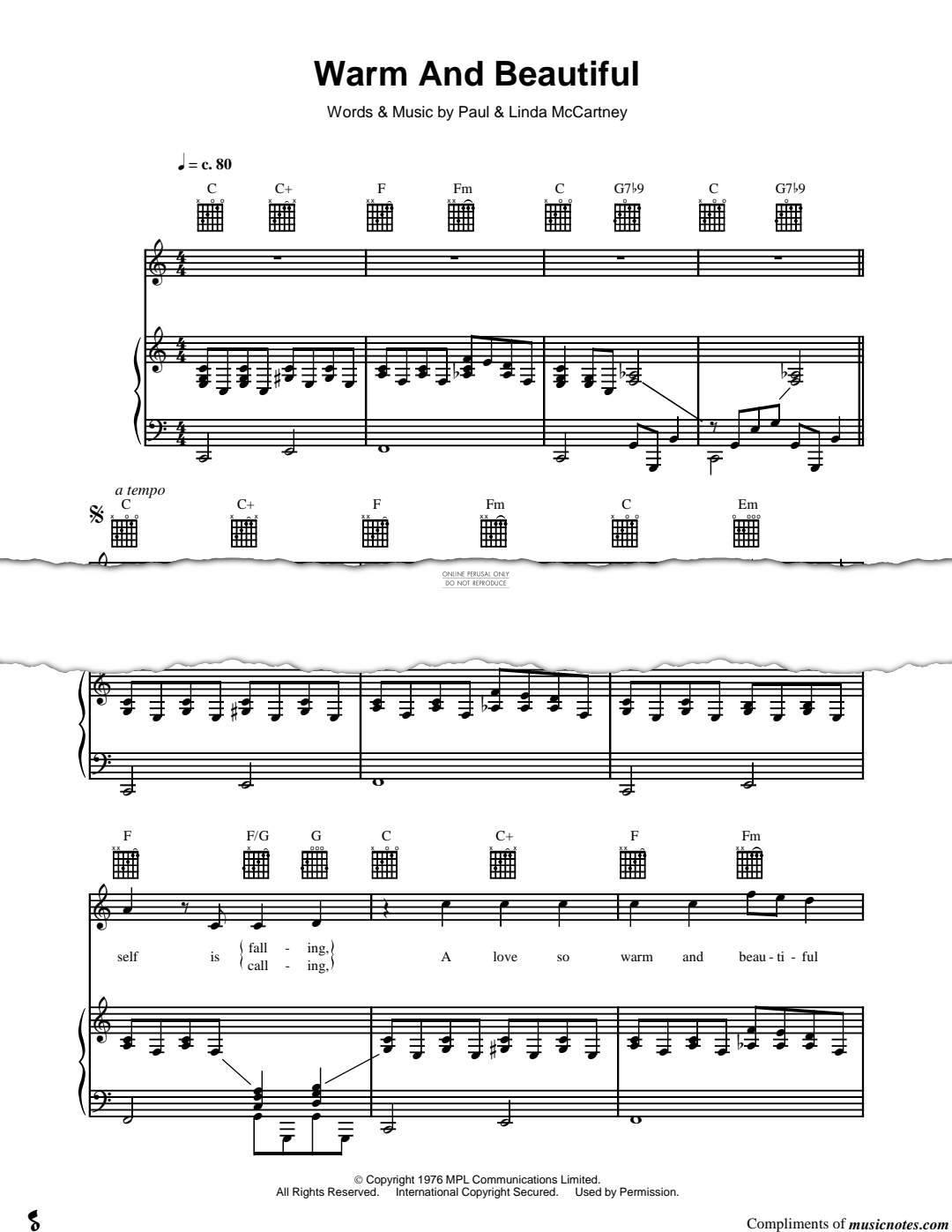 Produktgalerie: Seite 1 von 1 Warm And Beautiful, Paul McCartney, Gesang, Gitarre, Klavier