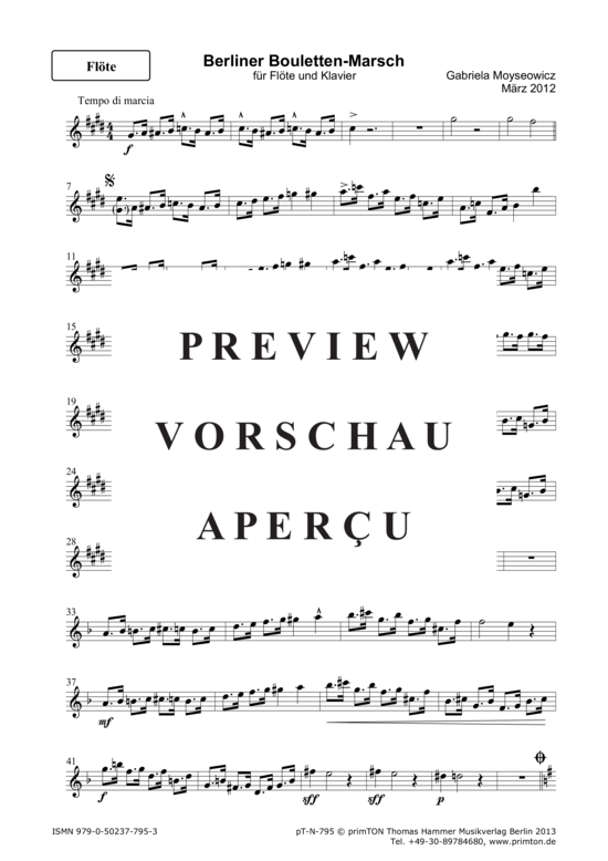 Product gallery: Page 10 of 14 Berliner Bouletten-Marsch für Flöte und Klavier , , (flute/violin/oboe + piano)
