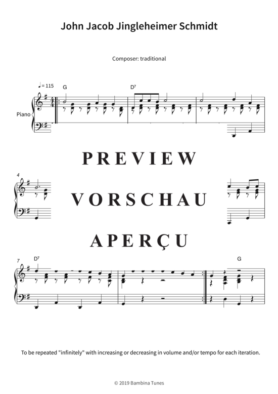 Produktgalerie: Seite 4 von 4 John Jacob Jingleheimer Schmidt , , Klavier Solo
