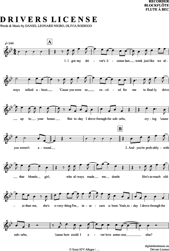 Product picture to: Drivers License Olivia Rodrigo