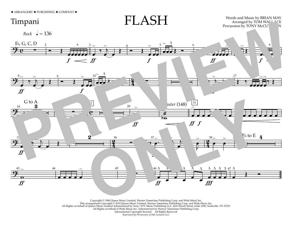 Product picture to: Flash (arr. Tom Wallace) - Timpani
