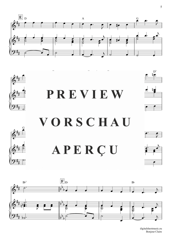 Produktgalerie: Seite 6 von 7 Bonjour Claire, Traditional, Klavier und Gesang