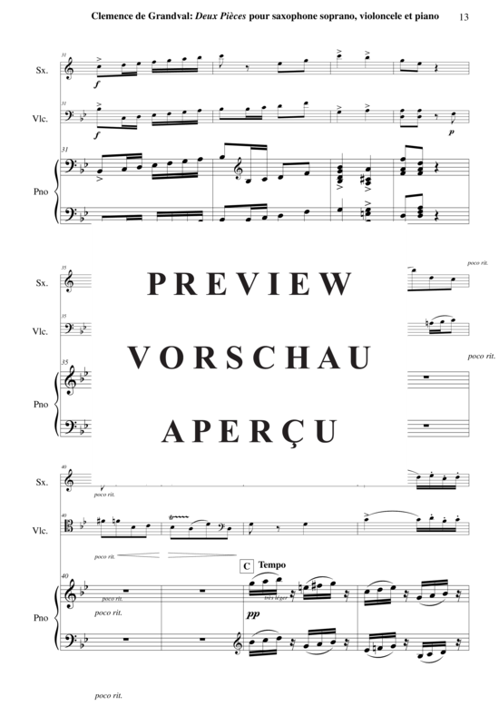 Product gallery: Page 14 of 30 Deux Pièces: Romance et Gavotte , , (soprano saxophone, violoncello + piano)