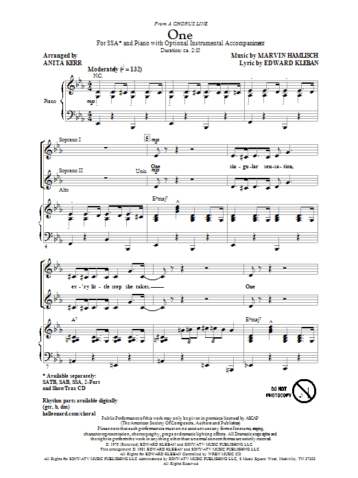 Produktgalerie: Seite 1 von 1 One (from A Chorus Line), Anita Kerr, Chor
