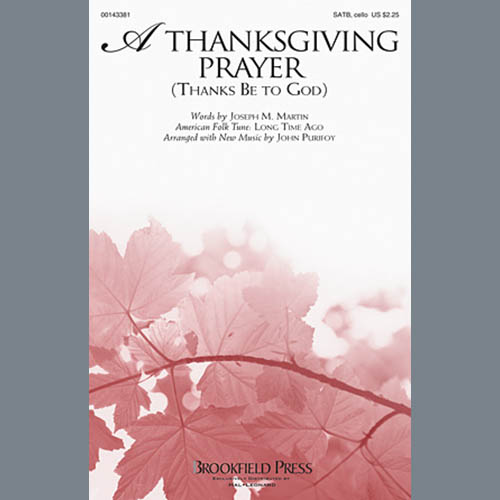 cover: A Thanksgiving Prayer (Thanks Be To God), John Purifoy, Chor