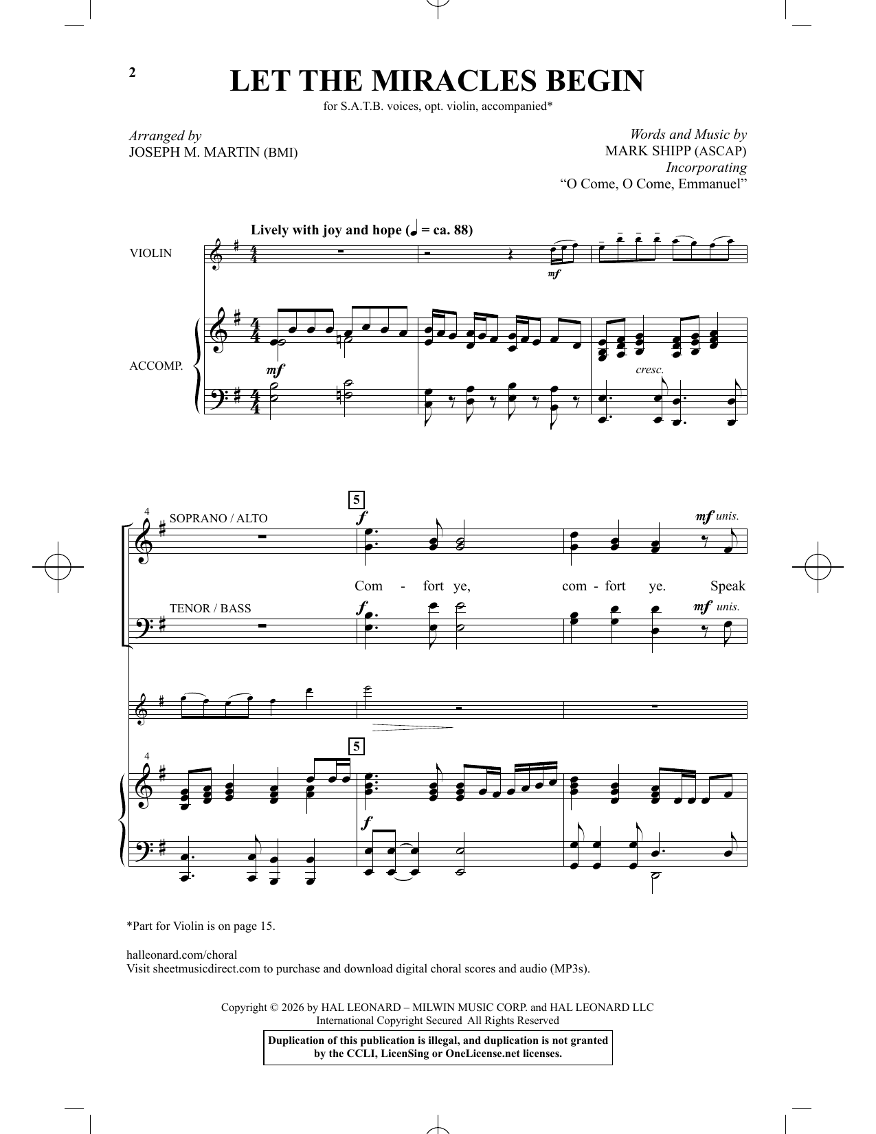 Product gallery: Page 1 of 1 Let The Miracles Begin (arr. Joseph M. Martin), Mark Shipp