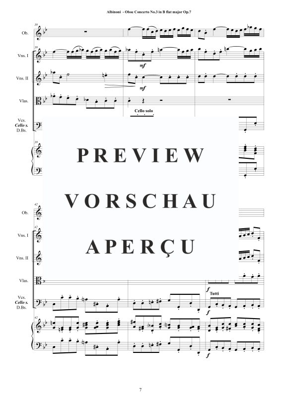 Product gallery: Page 8 of 11 Concerto No.3 in B-Dur Op.7, , Solo Oboe, String Ensemble, and Harpsichord (Bc)