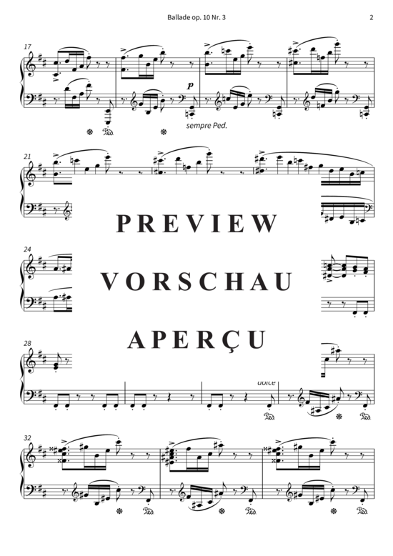 Produktgalerie: Seite 5 von 9 Ballade op. 10 Nr. 3 - Intermezzo , , Klavier Solo
