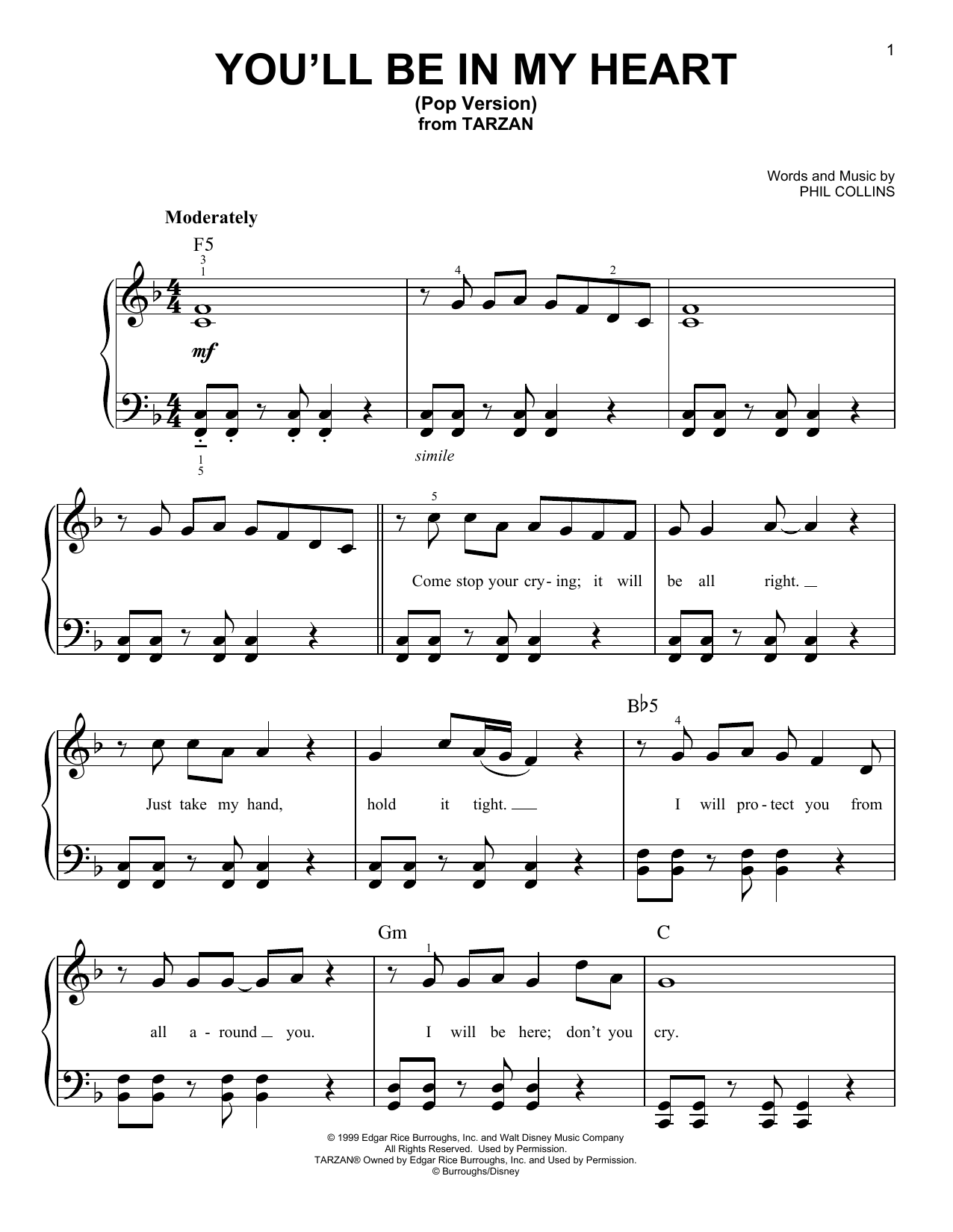 Produktbild zu: You'll Be In My Heart (Pop Version) (from Tarzan)