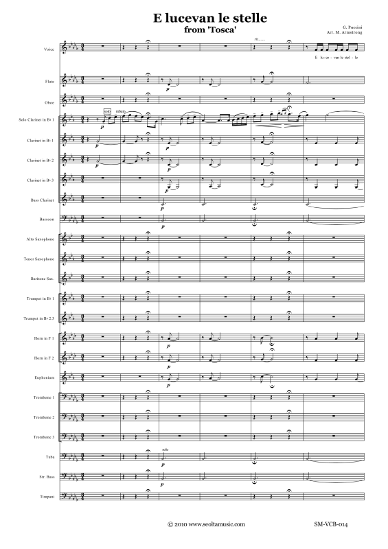 Product picture to: E lucevan le stelle (from Tosca)Giacomo Puccini