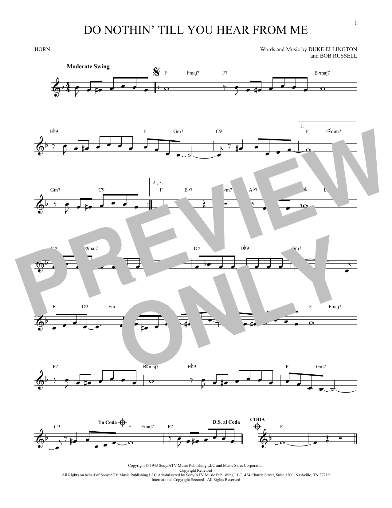 Produktgalerie: Seite 1 von 1 Do Nothin' Till You Hear From Me, Duke Ellington, Horn