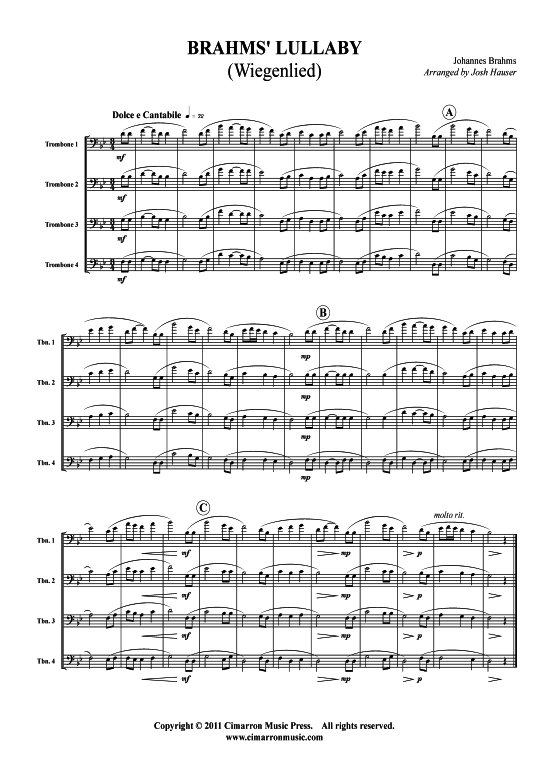 Product picture to: Wiegenlied Johannes Brahms