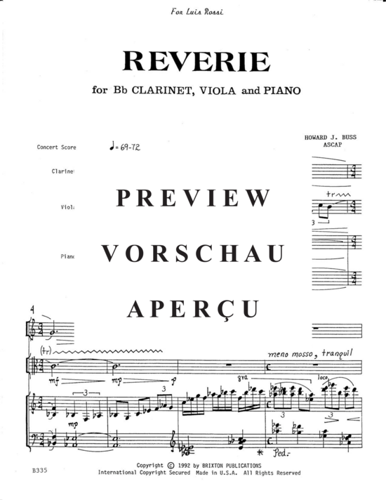Product gallery: Page 5 of 21 Reverie , , (clarinet, viola and piano)
