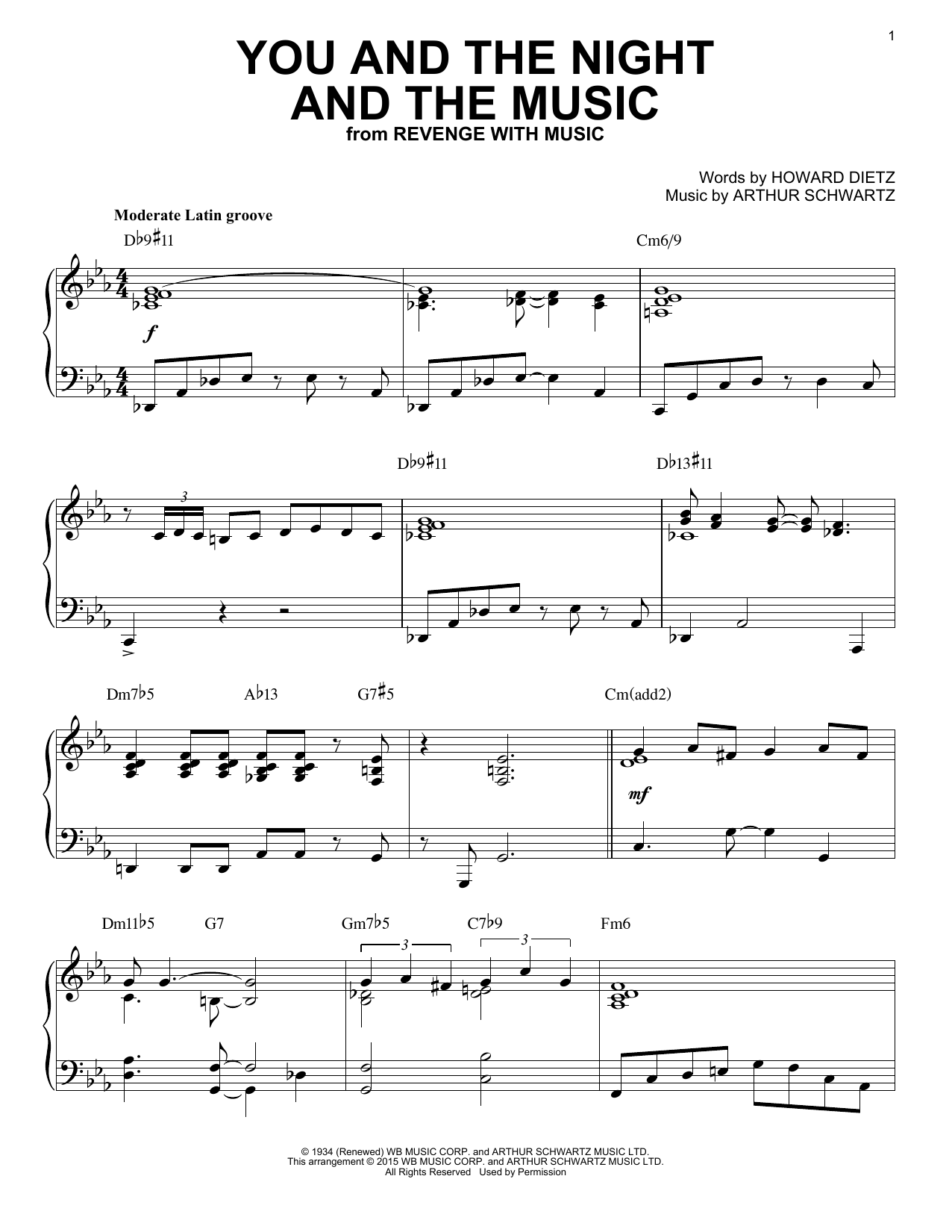 Produktbild zu: You And The Night And The Music [Jazz version] (arr. Brent Edstrom)