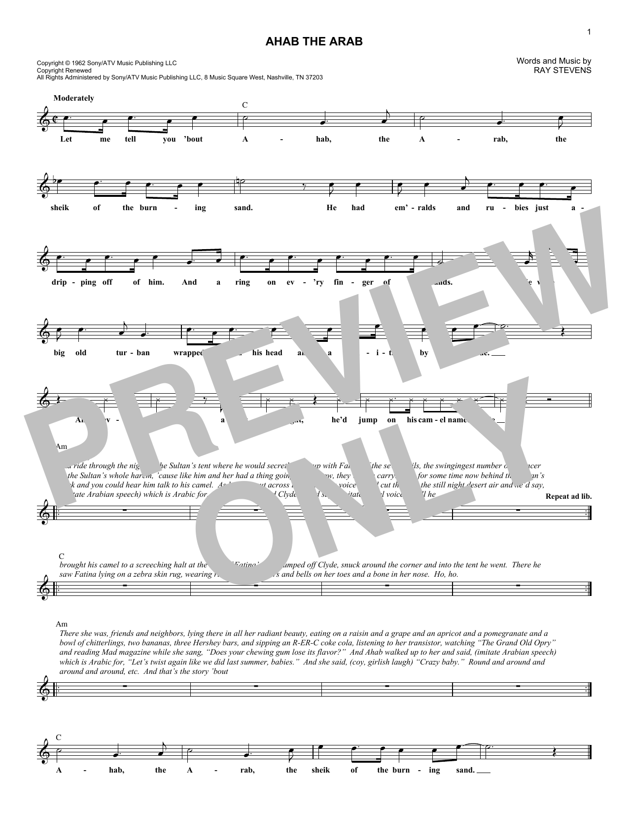 Product gallery: Page 1 of 1 Ahab The Arab, Ray Stevens