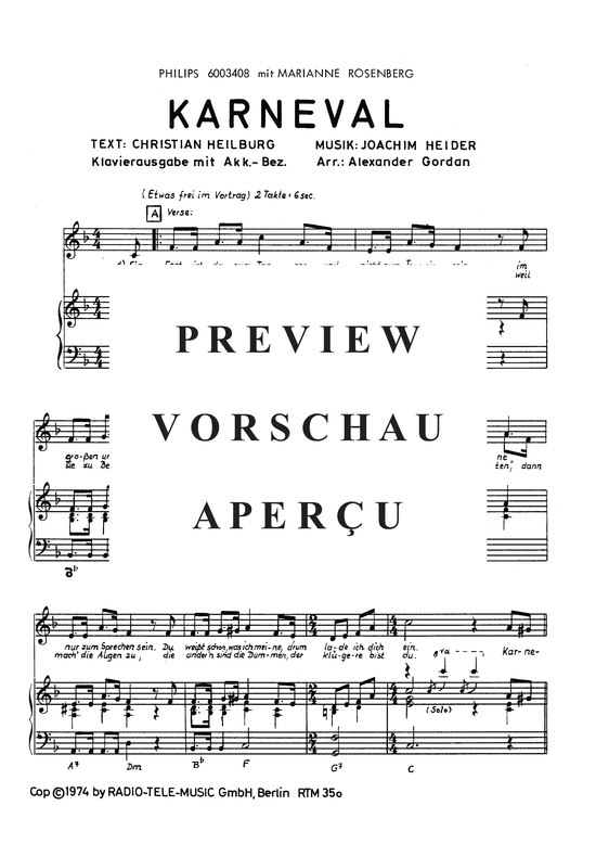 Produktgalerie: Seite 4 von 4 Karneval, Rosenberg, 	Marianne, Klavier und Gesang