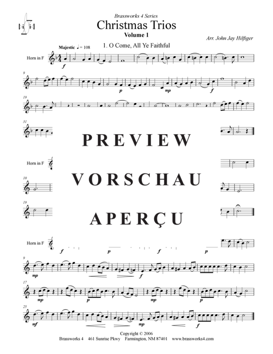 gallery: 6 Weihnachts-Trios, Vol. 1 , , (Trompete in B, Horn F, Posaune)