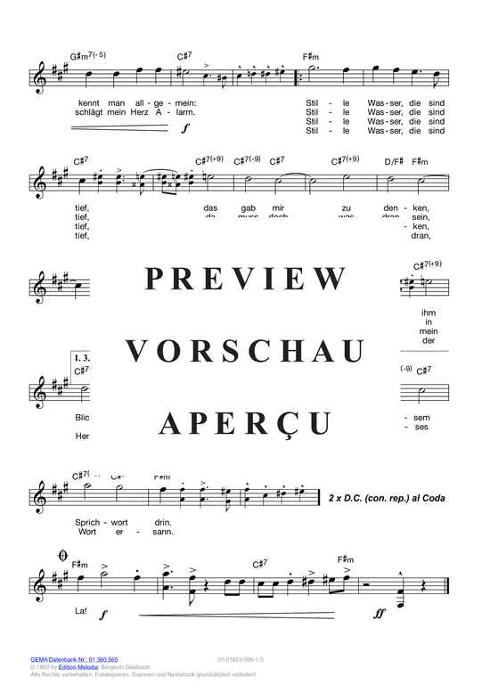 gallery: Stille Wasser, die sind tief , Paola, (melody parts in C/B/E flat)