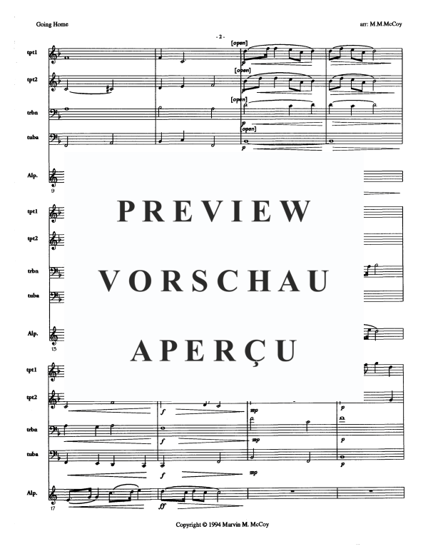 Produktgalerie: Seite 4 von 11 Going Home, , Alphorn in F und Blechbläser Quartett