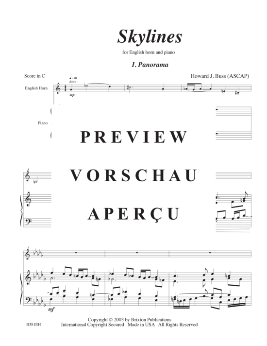 Produktgalerie: Seite 4 von 21 Skylines , , (Englischhorn und Klavier)
