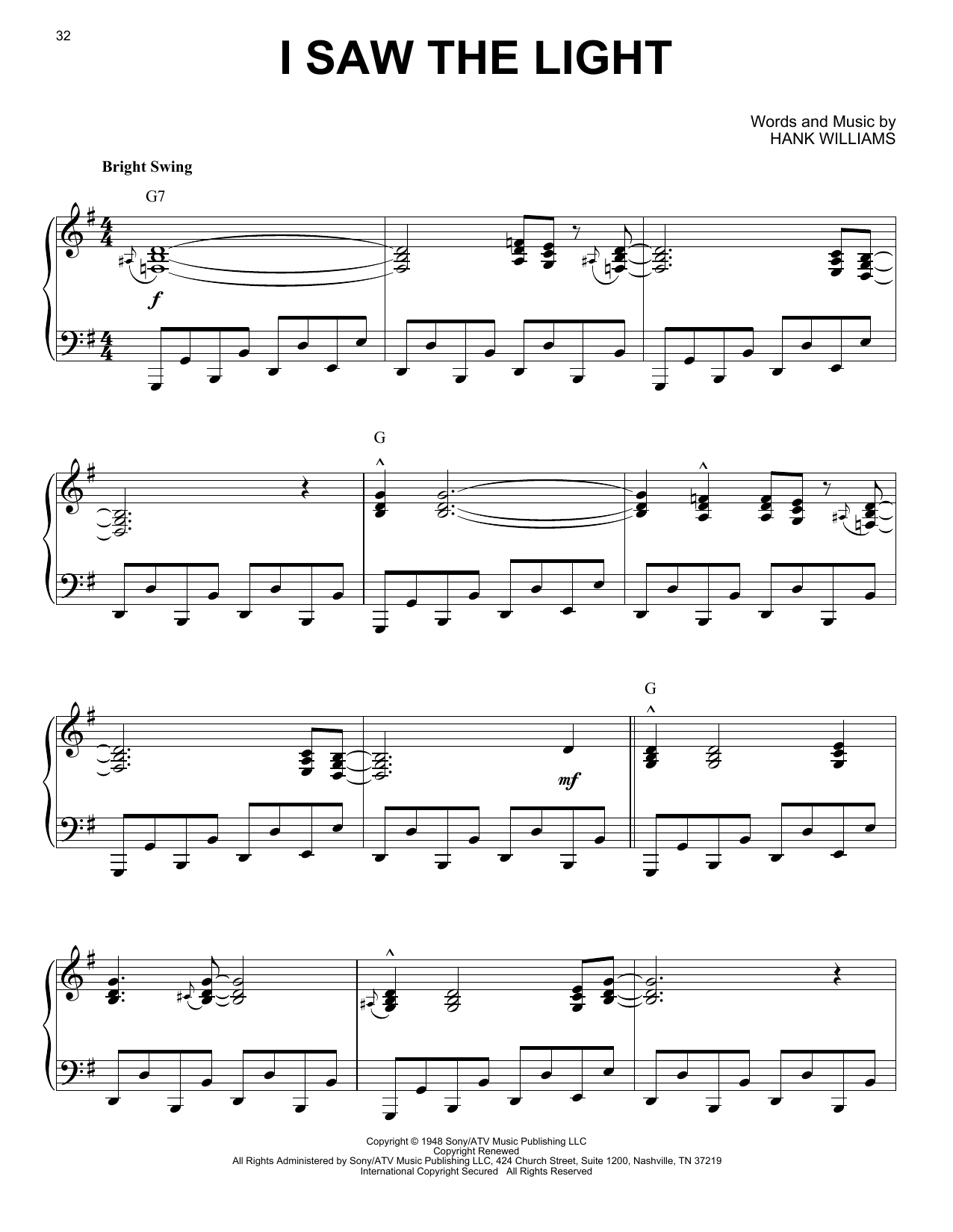 Product picture to: I Saw The Light (arr. Brent Edstrom) [Jazz version]