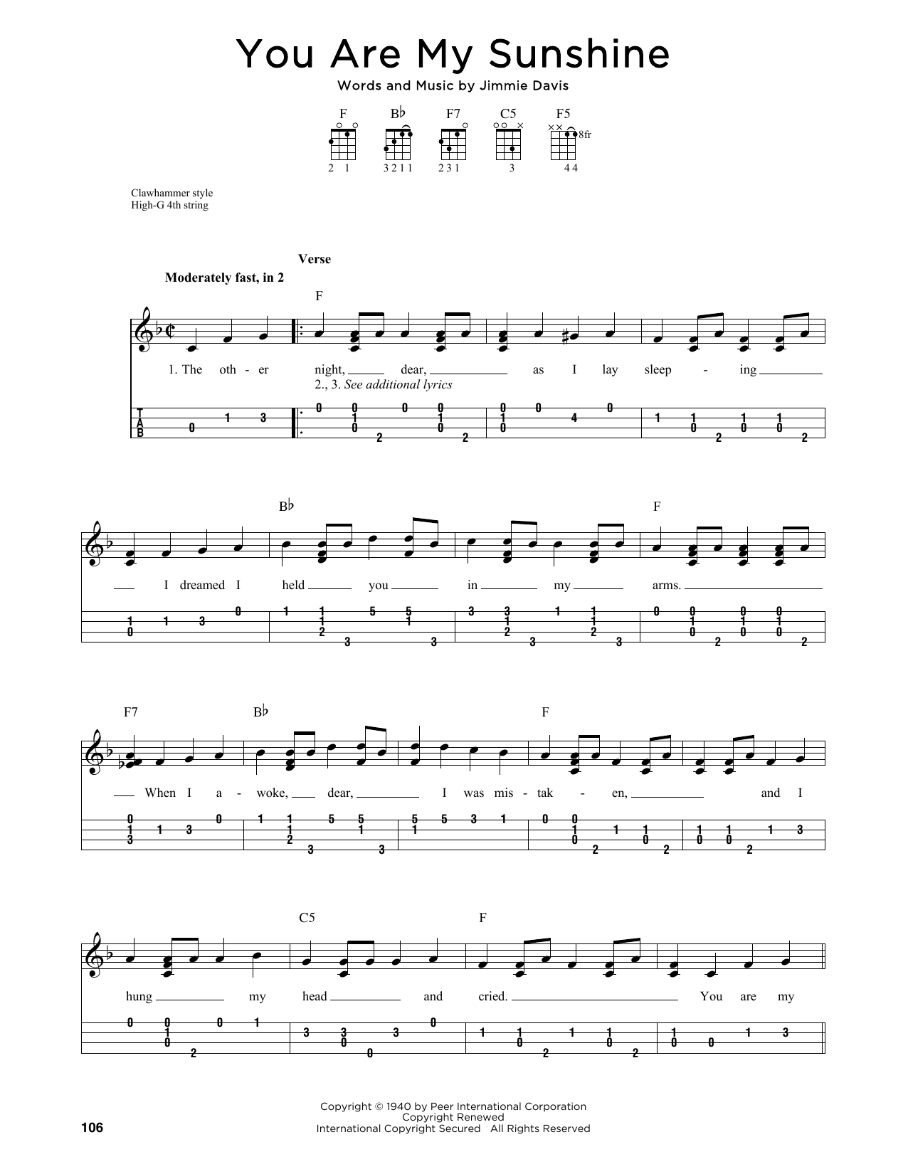 Product gallery: Page 1 of 1 You Are My Sunshine (arr. Jim Schustedt), Duane Eddy