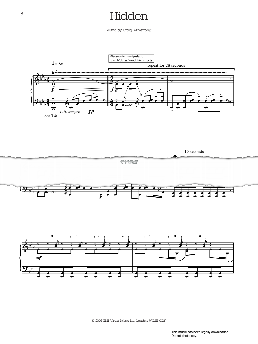 Produktgalerie: Seite 1 von 1 Hidden, Craig Armstrong, Klavier