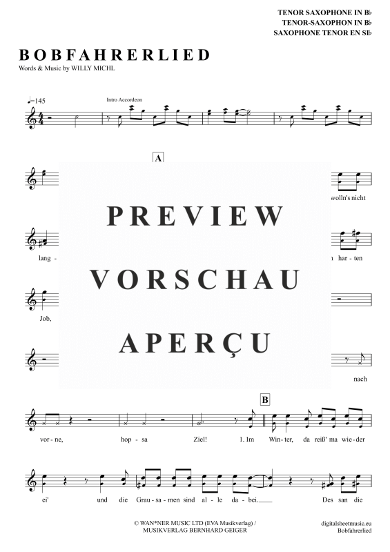 gallery: Bobfahrer-Lied, Buam, Troglauer, Tenorsaxophon